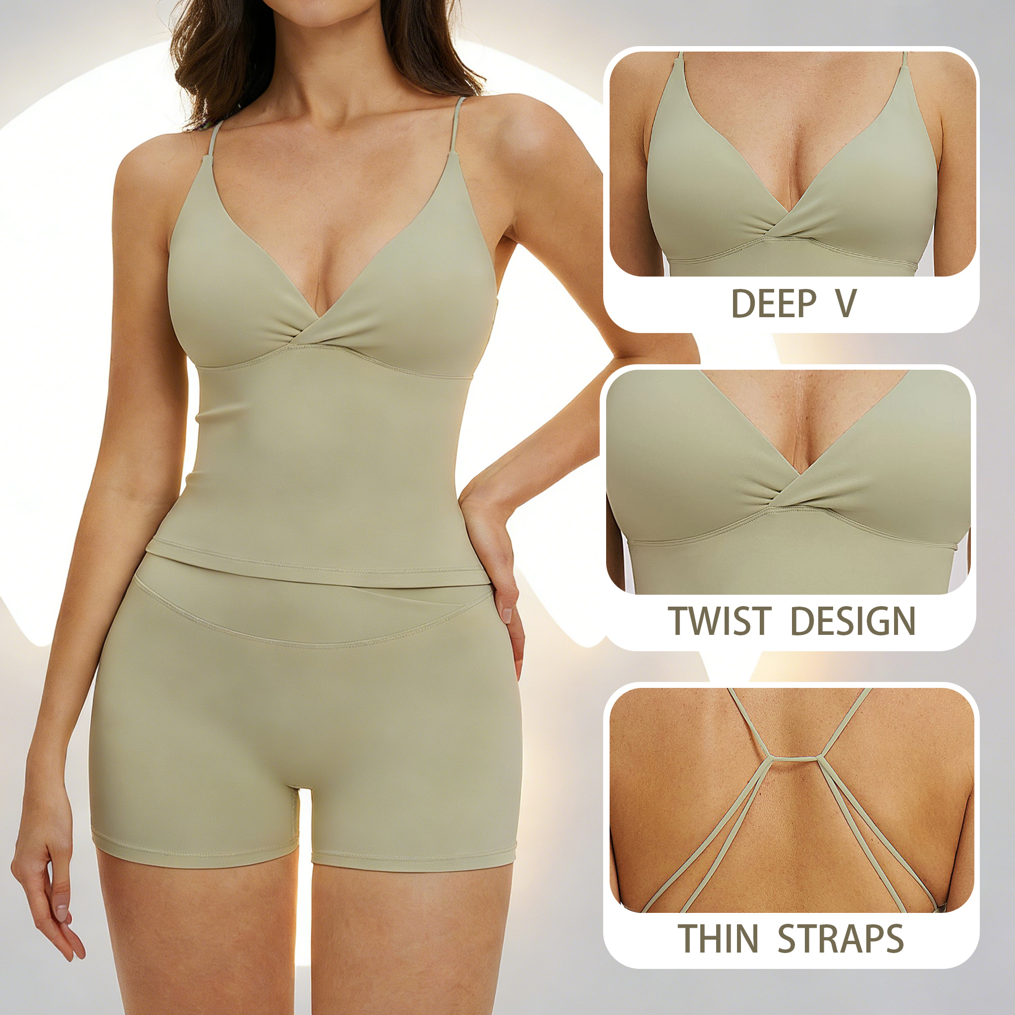 Yoga Tank Top with Pads Backle - Suspender Tank Top recension och pris