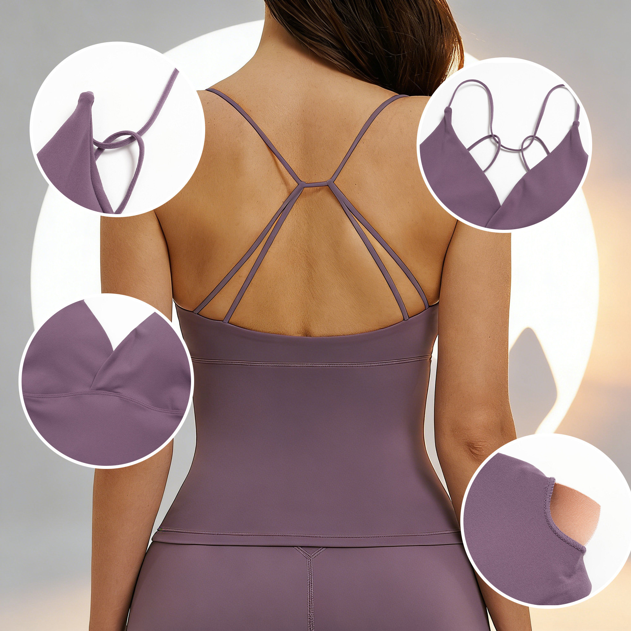 Yoga Tank Top with Pads Backle - Suspender Tank Top recension och pris