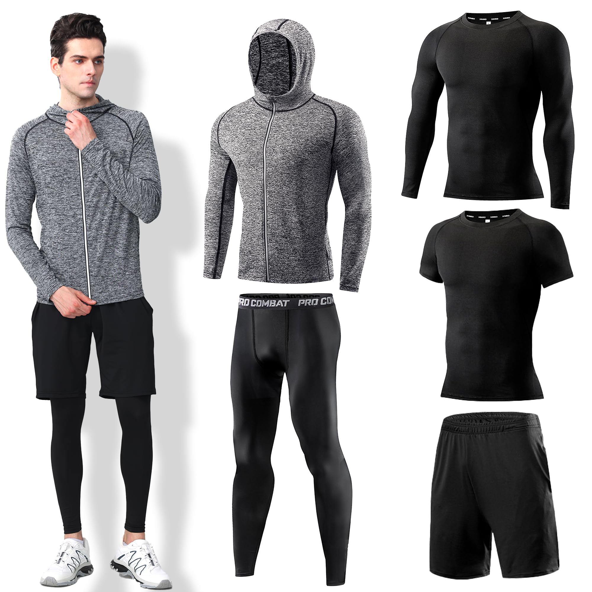 ZOROLA 5Pcs Men's Compression  - Compression Long Pant recension och pris