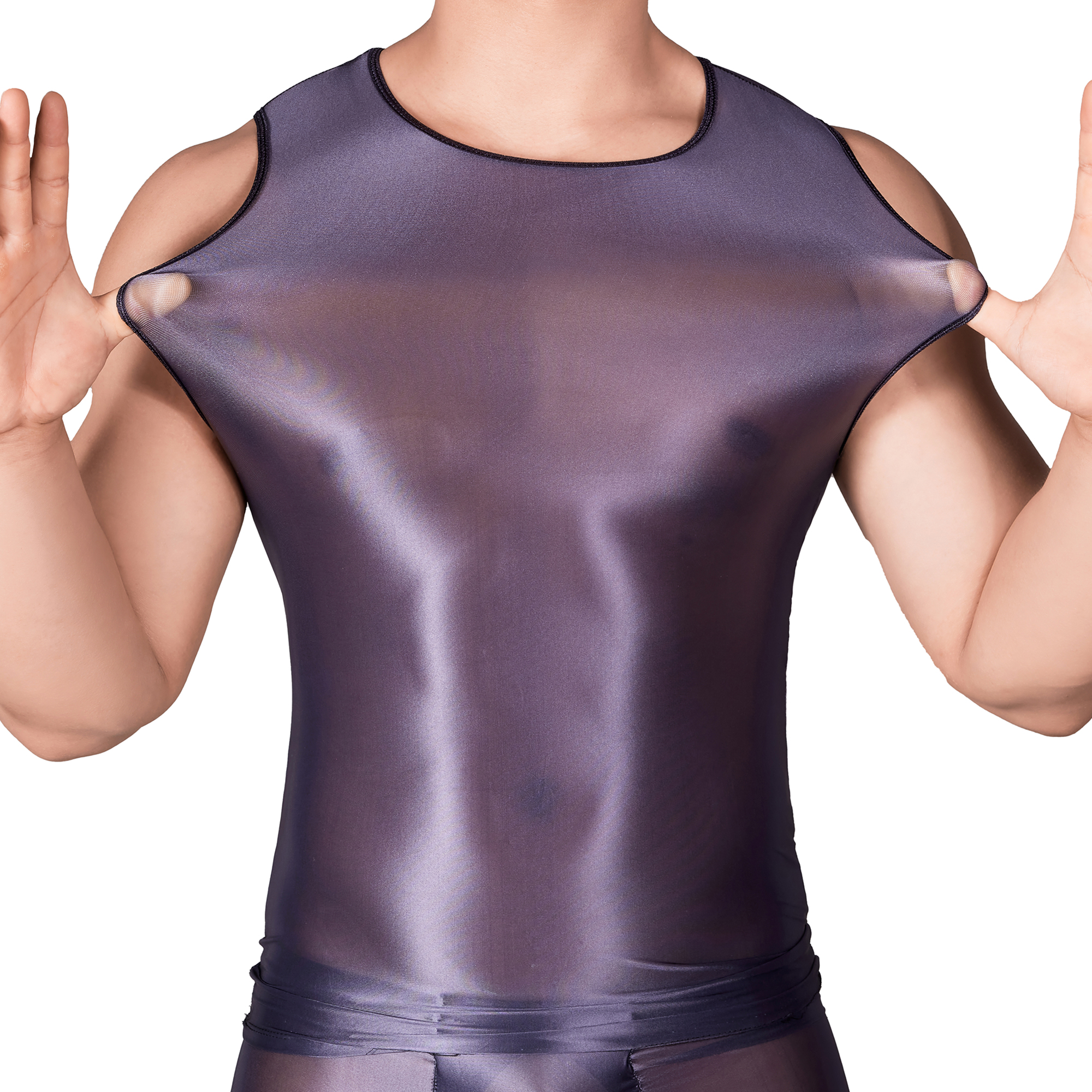 Solid Color Men's Slim Smooth  - Sleeveless Undershirt recension och pris