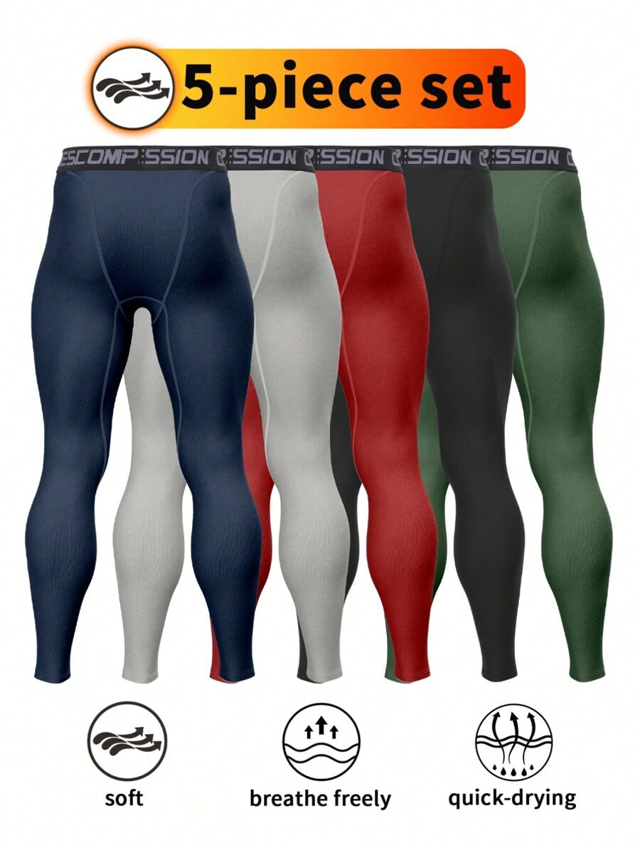 5pcs Men's Fitness Compression - Compression Long Pant recension och pris