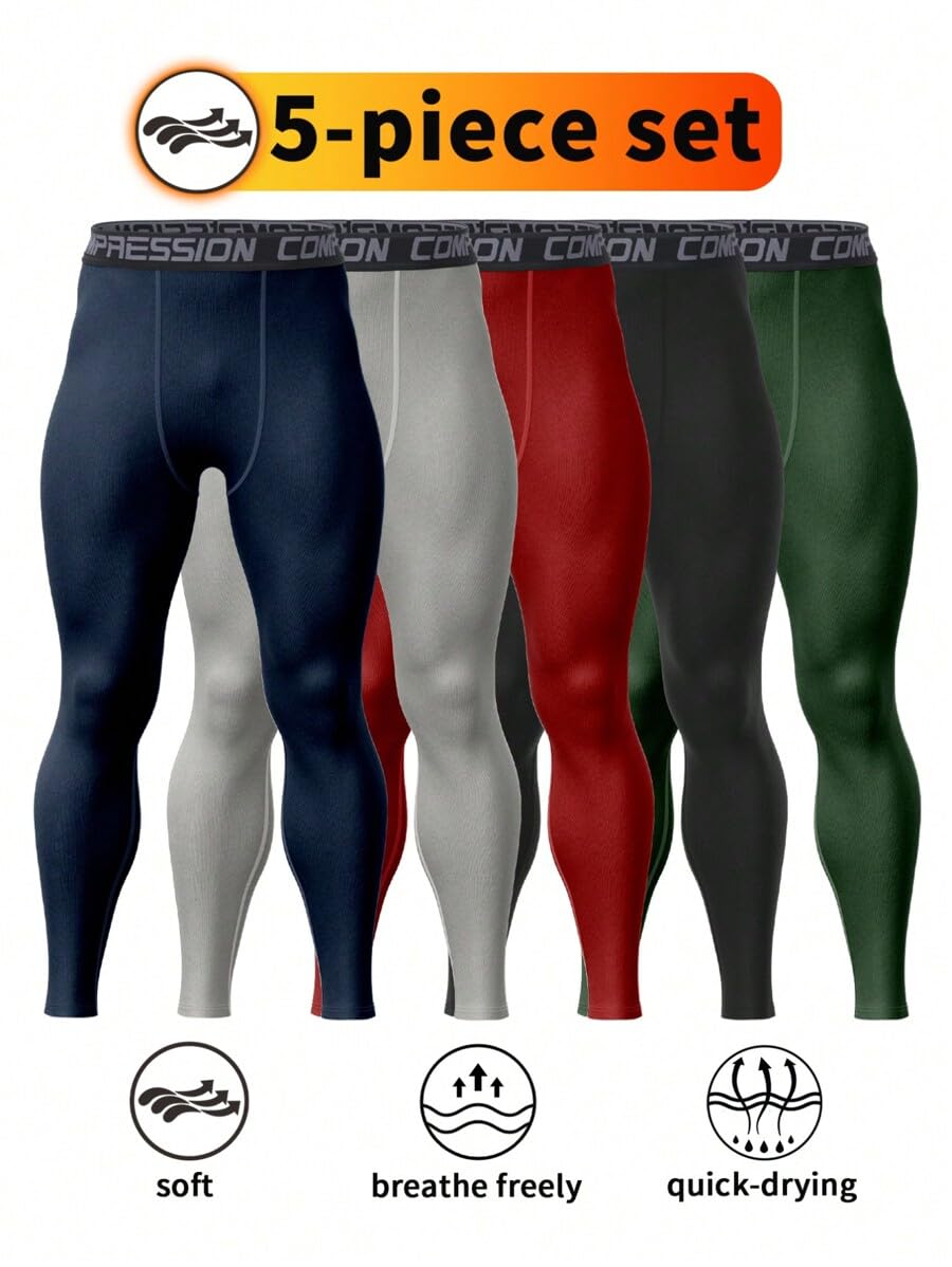 5pcs Men's Fitness Compression - Compression Long Pant recension och pris