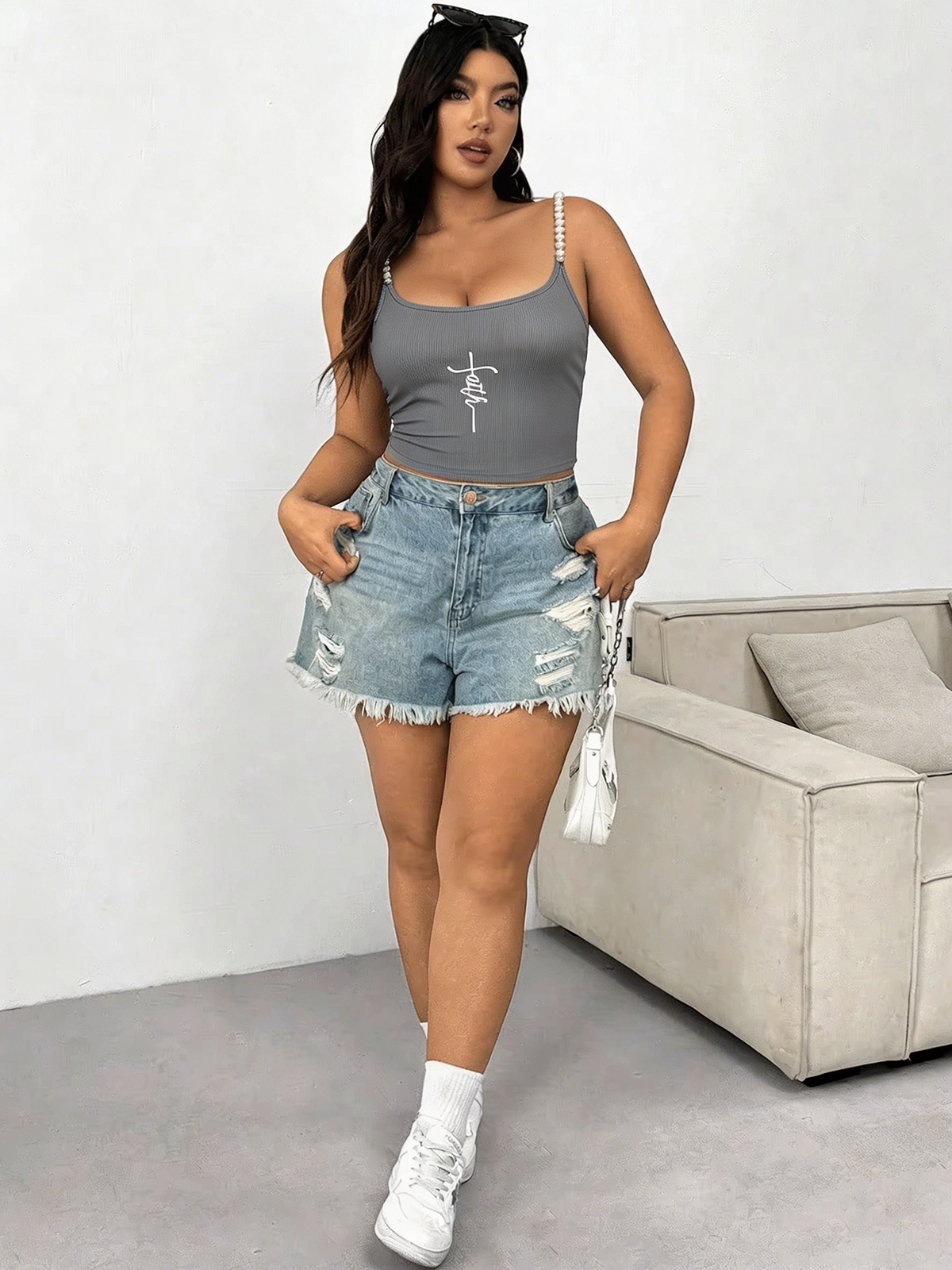 Plus Size Square Neck Pearl St - Tank Top Ribbed recension och pris