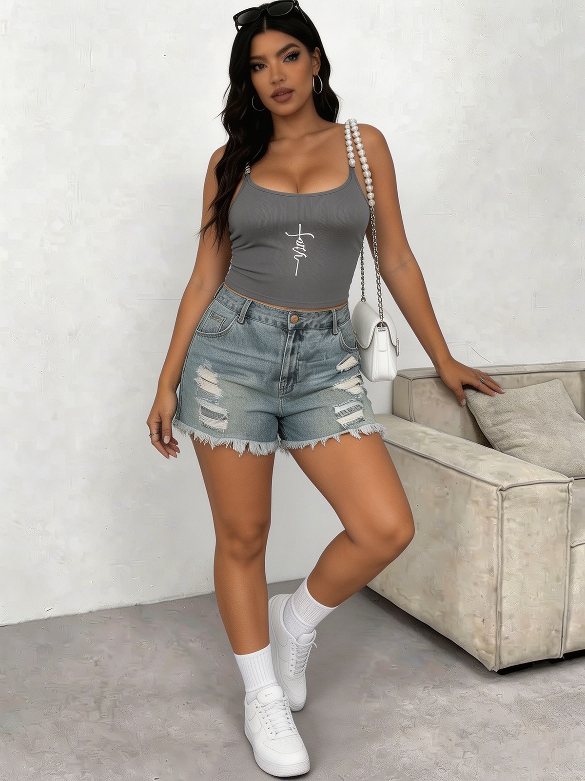 Plus Size Square Neck Pearl St - Tank Top Ribbed recension och pris