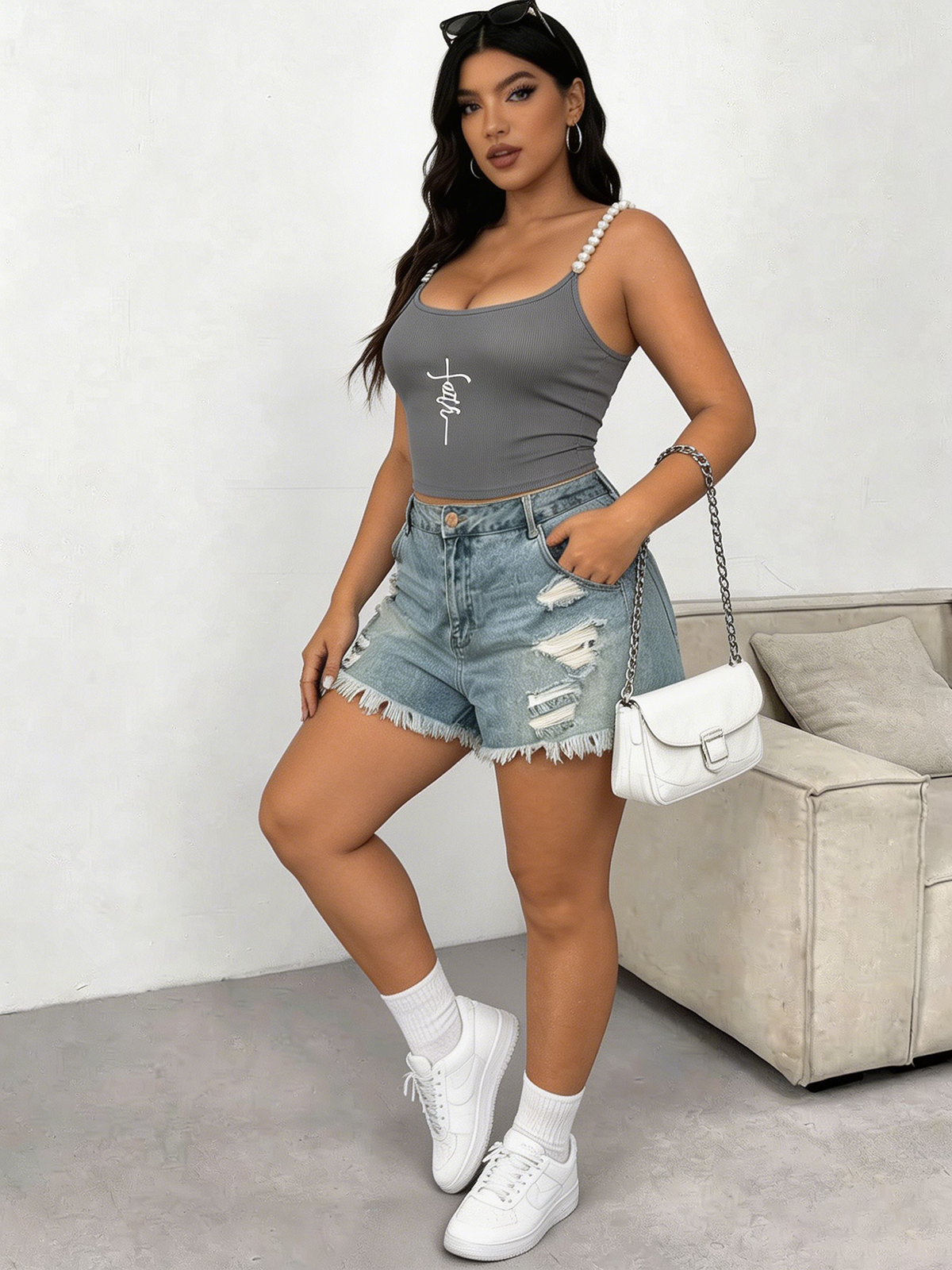 Plus Size Square Neck Pearl St - Tank Top Ribbed recension och pris